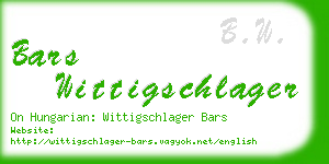 bars wittigschlager business card